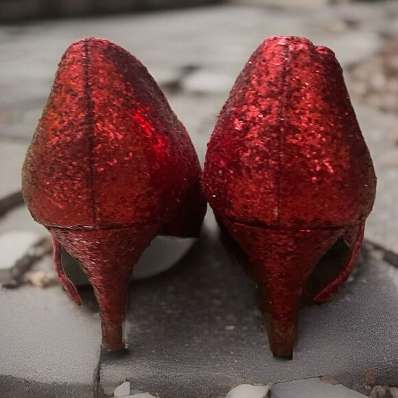 Spirit Halloween✨Red Glitter Mary Jane Heels Rocky Horror Dorothy Size 8 - Picture 3 of 5